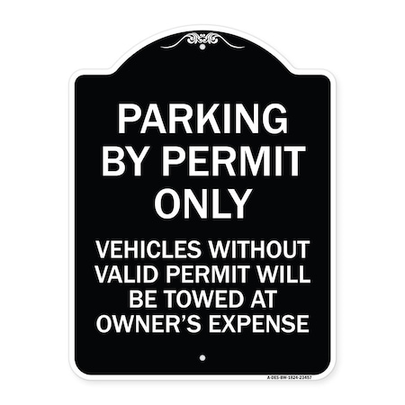 Parking By Permit Only Vehicles Without Valid Permit Will Be Towed At Owners Expense Aluminum Sign